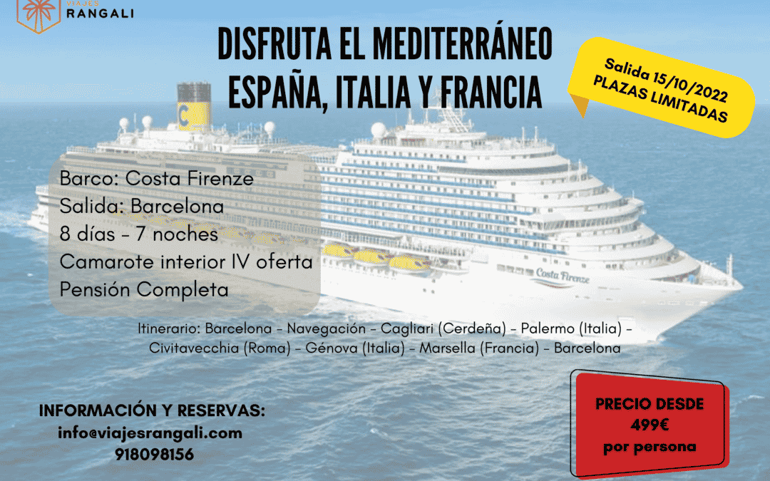 Crucero por el Mediterráneo a un precio inigualable