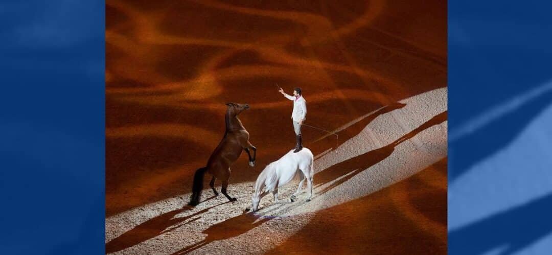 Espectáculo ecuestre de Santi Serra en la Feria de Almonte